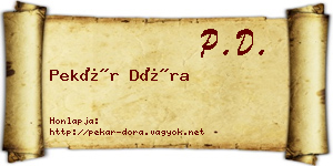 Pekár Dóra névjegykártya